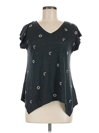 Pre-owned Bobeau Short Sleeve Top Gray V-neck Tops
