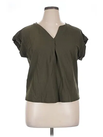 Pre-owned Bobeau Short Sleeve Top Green V Neck Tops