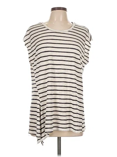 Pre-owned Bobeau Short Sleeve Top Ivory Boatneck Tops In White