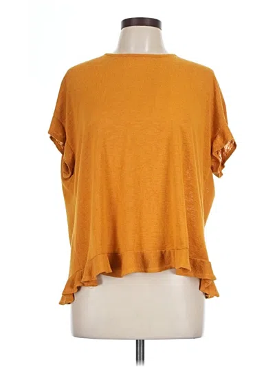Pre-owned Bobeau Short Sleeve Top Orange Cowl Neck Tops