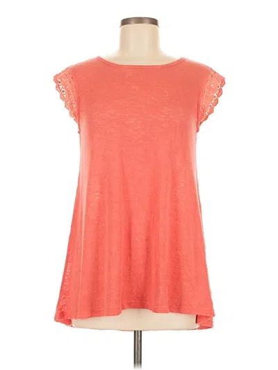 Pre-owned Bobeau Short Sleeve Top Orange Scoop Neck Tops