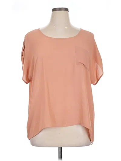Pre-owned Bobeau Short Sleeve Top Orange Scoop Neck Tops