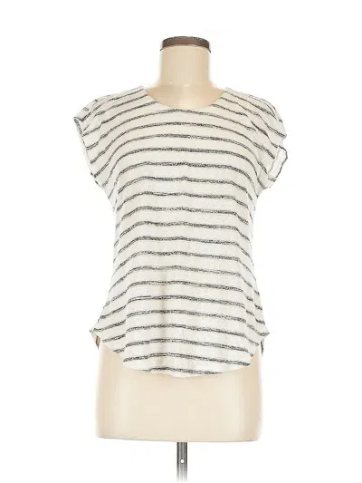 Pre-owned Bobeau Short Sleeve Top Silver Boatneck Tops