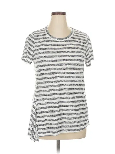 Pre-owned Bobeau Short Sleeve Top Silver Crew Neck Tops