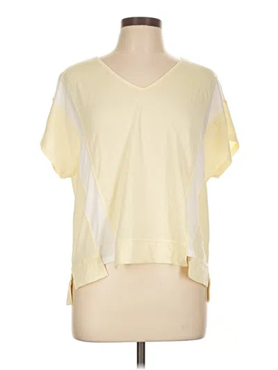 Pre-owned Bobeau Short Sleeve Top Yellow V Neck Tops