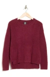 Bobeau Silky Plush Step Hem Sweater In Red Wine