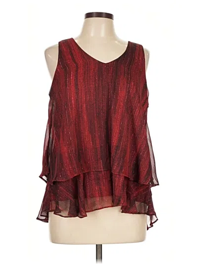 Pre-owned Bobeau Sleeveless Blouse In Burgundy