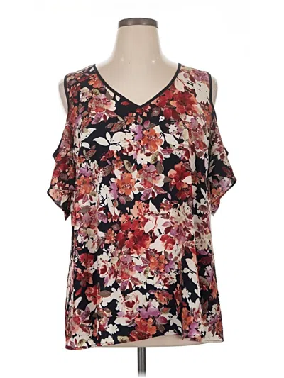 Pre-owned Bobeau Sleeveless Blouse In Burgundy