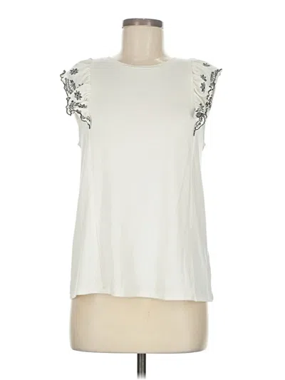 Pre-owned Bobeau Sleeveless Blouse In White