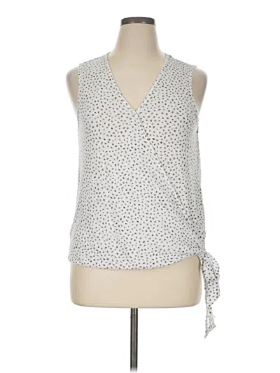 Pre-owned Bobeau Sleeveless Blouse In White