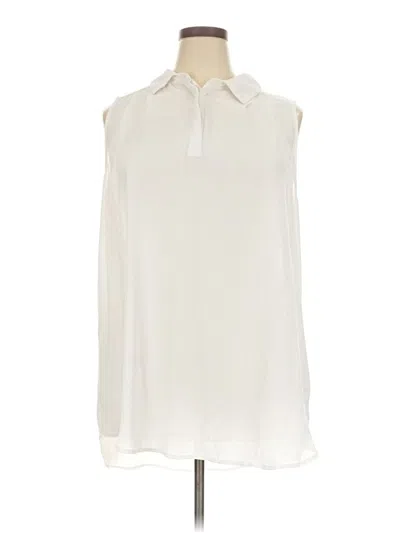 Pre-owned Bobeau Sleeveless Blouse In White