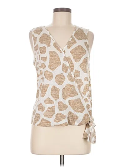 Pre-owned Bobeau Sleeveless Blouse In White