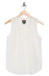 Bobeau Sleeveless Eyelet Top In White