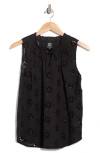 Bobeau Sleeveless Eyelet Top In Black