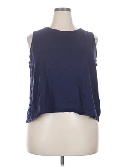 Pre-owned Bobeau Sleeveless Top Blue Halter Neckline Tops