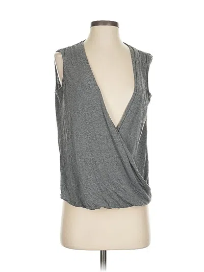 Pre-owned Bobeau Sleeveless Top Gray Plunge Neckline Tops