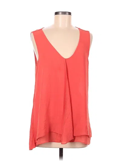 Pre-owned Bobeau Sleeveless Top Red Plunge Neckline Tops
