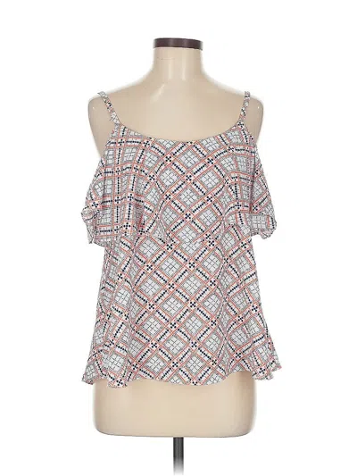 Pre-owned Bobeau Sleeveless Top White Cold Shoulder Neckline Tops