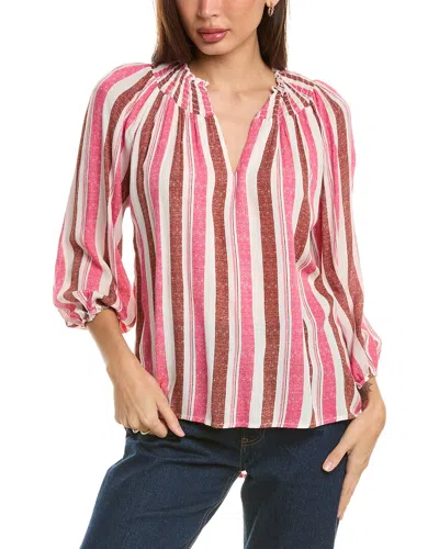 BOBEAU SMOCKED COLLAR TOP