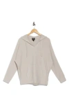 Bobeau Soft Rib Knit Hoodie In Egret
