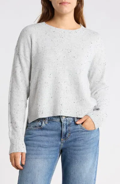 Bobeau Speckled Crewneck Sweater In Gray