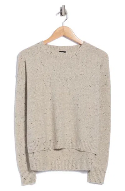 Bobeau Speckled Crewneck Sweater In Gray