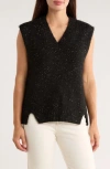 Bobeau Speckled Vest In Black
