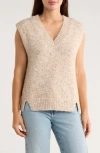 Bobeau Speckled Vest In Neutral