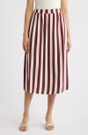 Bobeau Stripe A-line Skirt In Multi