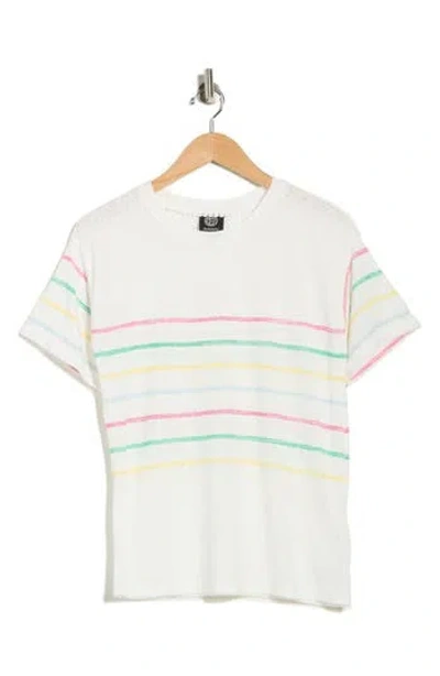 Bobeau Stripe Crewneck Slubbed T-shirt