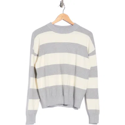 Bobeau Stripe Crewneck Sweater In Multi