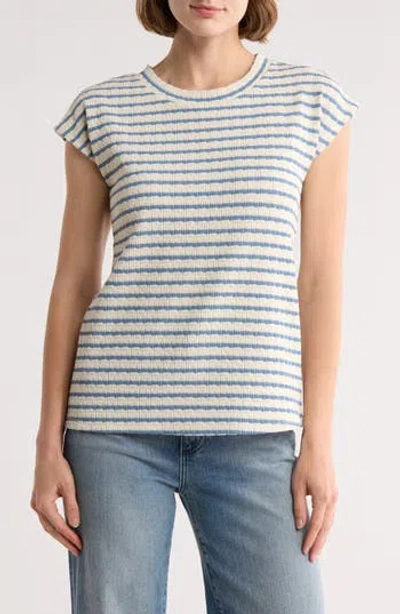 Bobeau Stripe Drop Shoulder Top