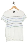 Bobeau Stripe Side Tie T-shirt In Multi