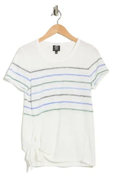Bobeau Stripe Side Tie T-shirt In Multi
