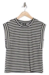 Bobeau Stripe Textured Knit Tank In Dk Navy/cream