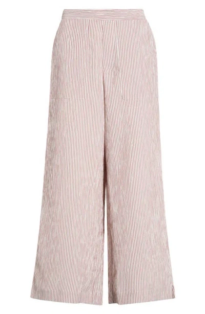 Bobeau Stripe Wide Leg Pants In Pink