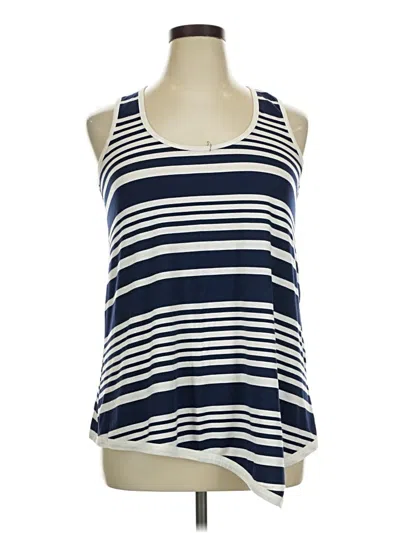 Bobeau Tank Top Blue Halter Neckline Tops