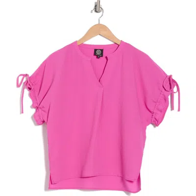 Bobeau Tie Dolman Sleeve Top In Rosebud