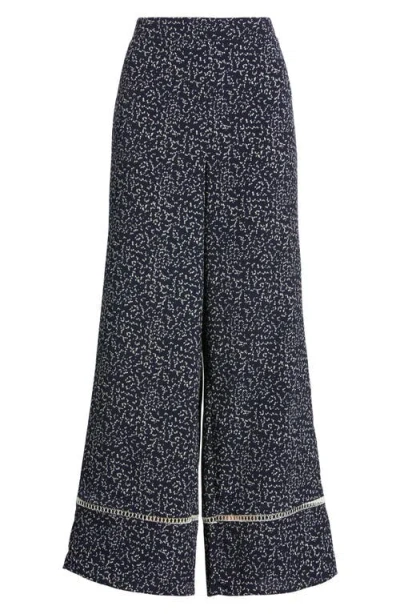 Bobeau Trim Inset Wide Leg Pants