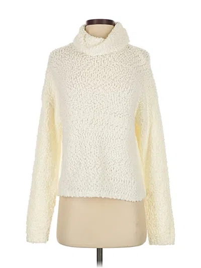Pre-owned Bobeau Turtleneck Sweater In White