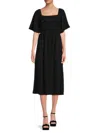 Bobeau Women's Mathilde Smocked Midi Dress In Black