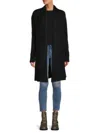 Bobeau Women's Wool Blend Longline Cardigan In Black