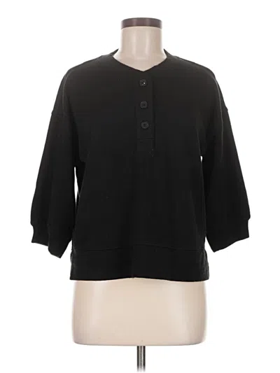 Pre-owned Bobi 3/4 Sleeve Blouse In Black