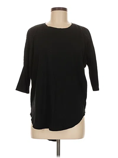 Pre-owned Bobi 3/4 Sleeve Top Black Boatneck Tops