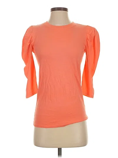 Bobi 3/4 Sleeve Top Orange Boatneck Tops