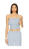 Bobi Beach Strapless Top In Baby Blue