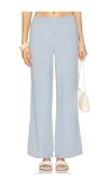 Bobi Beach Wide Leg Pant In Baby Blue
