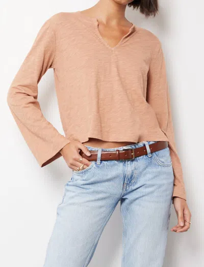 Bobi Belle Long Sleeve Tee In Iced Coffee In Brown
