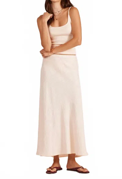 Bobi Bias Cut Maxi Skirt In Linen In White