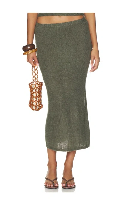 Bobi Blair Maxi Skirt In Green